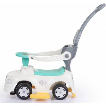 Masinuta pentru copii fara pedale Dolu Ride on Pastel 3 in 1, maner parental detasabil, suport pentru picioare, bara de protectie,  de la 12 luni, greutate de maxim admisa 23 kg