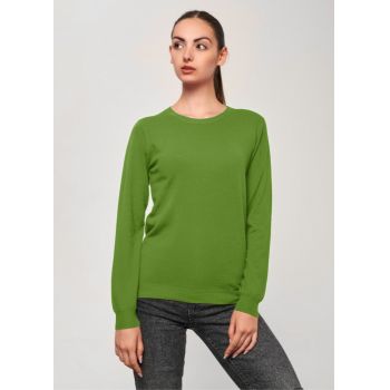 Puloveras la baza gatului, din tricotaj fin, verde oliv ieftin