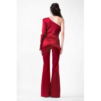 Salopeta rosie cu cut-out