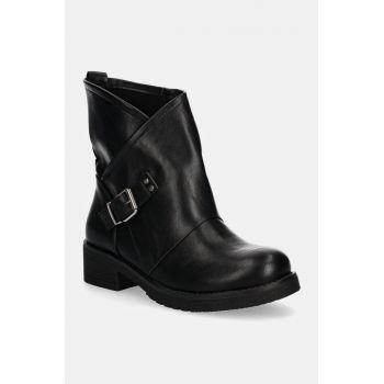 Answear Lab botine femei, culoarea negru, cu toc plat ieftine