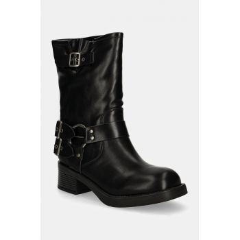 Answear Lab botine femei, culoarea negru, cu toc plat ieftine