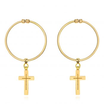 Cercei din aur 14k - Faith 2cm
