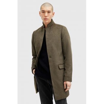 AllSaints palton din lana HARGROVE COAT culoarea verde, de tranzitie, M038OB de firma original