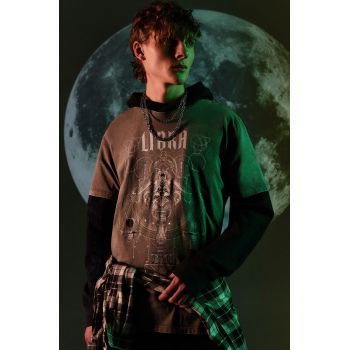 Medicine tricou din bumbac barbati, culoarea gri, cu imprimeu