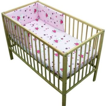 Lenjerie patut Hubners Kitty Floricele 4 piese roz ieftin