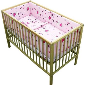 Lenjerie patut Hubners Kitty Floricele 5 piese roz ieftin