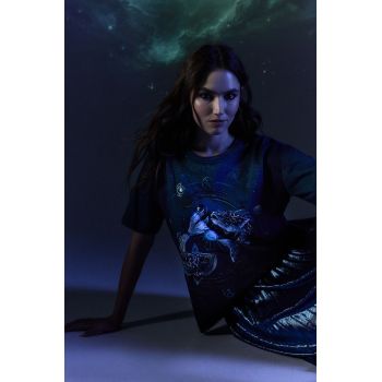 Medicine tricou din bumbac femei, culoarea verde