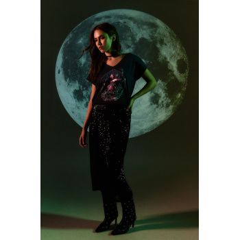 Medicine tricou femei, culoarea albastru marin ieftin