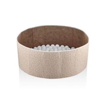 Piscina uscata cu bile, BabyJem, 30x83 cm, 100 bile albe (Culoare: Somon)