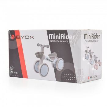 Mini vehicul Ride-On de echilibru Byox Mini Rider Verde cu scaun moale ergonomic ce poate fi reglat in doua pozitii, cos frontal, raza de viraj limitata, roti din cauciuc Eva, de la 12 luni pana la greutatea maxima de 20 kg