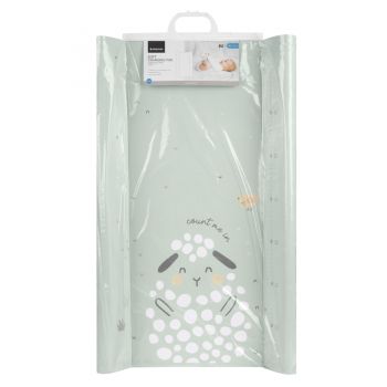 Saltea de infasat moale pentru bebelusi KikkaBoo Sleepy Sheep 70x50cm soft cu suprafata impermeabila,Taliometru incorporat,Contur lateral mai inalt restrictie blanda antirostogolire,Potrivita pentru acasa,cabinete medicale