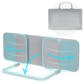 Bariera de protectie pentru copii,pliabila,cu husa detasabila,colturi rotunjite,cadru rezistent 120x44x41 cm Nukido Gri