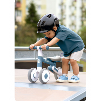 Bicicleta de echilibru Ride On Nukido Albastru, de la 12 luni,scaun moale, inaltime sezut reglabila, roti din spuma EVA, cadru rezistent, manere ergonomice cu opritoare, Unghi de virare sigur al rotii cu protectie anti-rotati