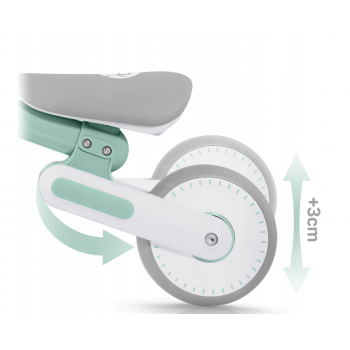 Bicicleta de echilibru Ride On Nukido Verde, de la 12 luni,scaun moale, inaltime sezut reglabila, roti din spuma EVA, cadru rezistent, manere ergonomice cu opritoare, Unghi de virare sigur al rotii cu protectie anti-rotatie