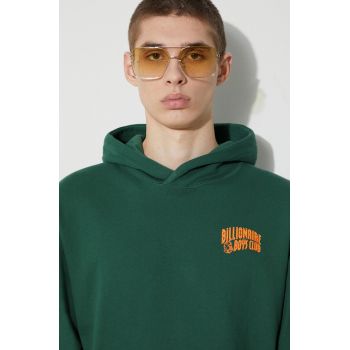 Billionaire Boys Club hanorac de bumbac bărbați, culoarea verde, cu glugă, cu imprimeu de firma original