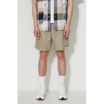 Corridor pantaloni scurți din in culoarea verde DS0072.O-OLIVE de firma originali