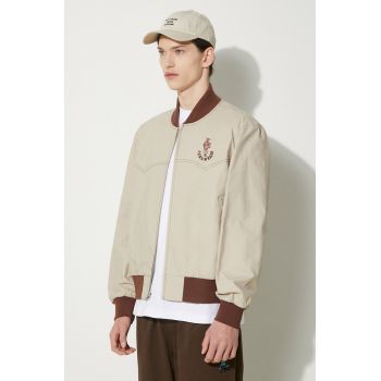 ICECREAM geaca bomber Western Bomber barbati, culoarea bej, de tranzitie, IC24202