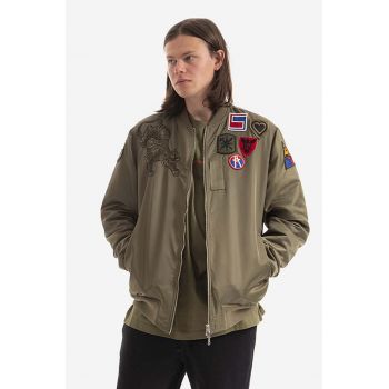 Maharishi geacă bomber cu două fețe bărbați, culoarea verde, de tranziție 8046.OLIVE-OLIVE de firma originala