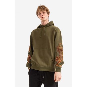 Maharishi hanorac de bumbac bluză Maharishi 8031 OLIVE bărbați, culoarea verde, cu glugă, cu imprimeu 8031.OLIVE-OLIVE de firma original