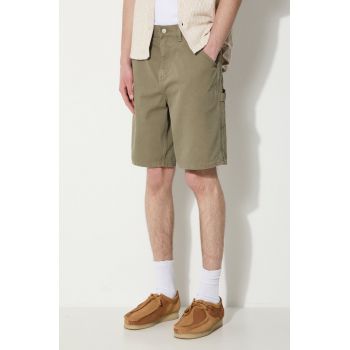 thisisneverthat pantaloni scurti jeans Carpenter Short barbati, culoarea verde, TN241WSOKS05 de firma originali