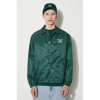 Drôle de Monsieur geaca La Veste Slogan barbati, culoarea verde, de tranzitie, PERM-JT183-PA014-DGN de firma originala