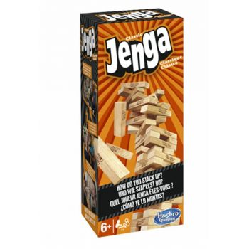Joc Jenga Classic, Hasbro, Lemn, 6 ani+