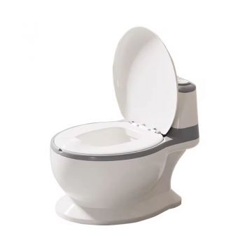 Olita muzicala tip minitoaleta Little Mom cu adaptor moale Grey