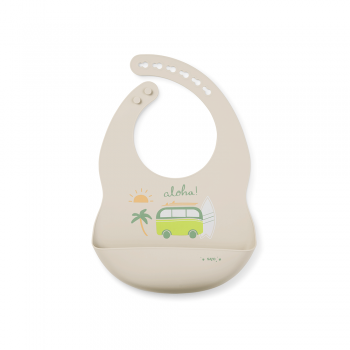 Baveta ajustabila din silicon cu buzunar Party Aloha sand