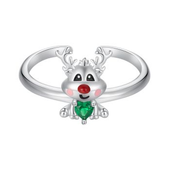 Inel reglabil din argint Red Nosed Reindeer