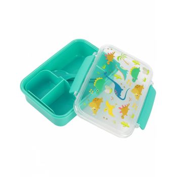 Cutie pentru alimente cu separator si tacamuri dinozauri