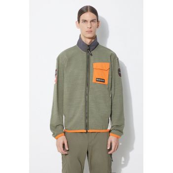 Napapijri hanorac de bumbac B-Tepees Fz barbati, culoarea verde, modelator, NP0A4HP4GAE1