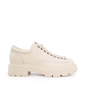 Pantofi lace up femei Benvenuti bej din piele naturală 3747dp602be ieftini