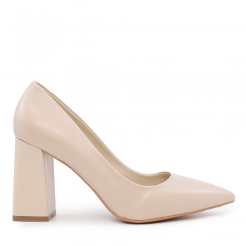 Pantofi stiletto femei Solo Donna bej cu toc gros 1169dp1110be ieftini