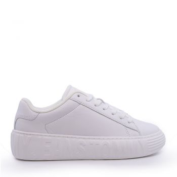 Sneakers femeiTommy Hilfiger Jeans albi din piele 3417DP2507A