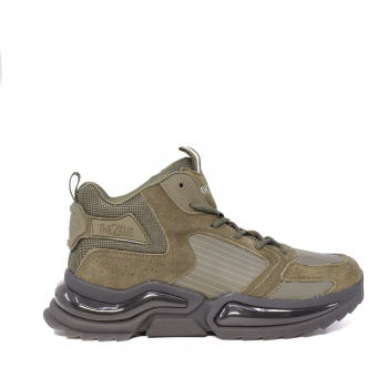 Sneakers high top bărbați TheZeus kaki din piele întoarsă și sintetic 3736BGS5735KA ieftine de firma originale