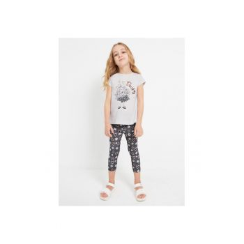 Compleu tricou si colanti -  302074082 - Bumbac - Ecru