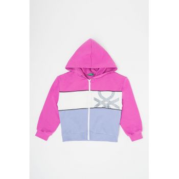 Hanorac colorblock cu fermoar