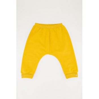 Pantaloni sport din amestec de bumbac cu talie elastica