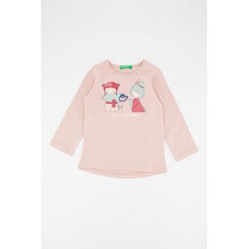 Bluza de bumbac cu imprimeu grafic