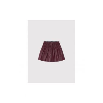 Pantaloni lungi -  300661116 - Piele ecologica - Rosu inchis