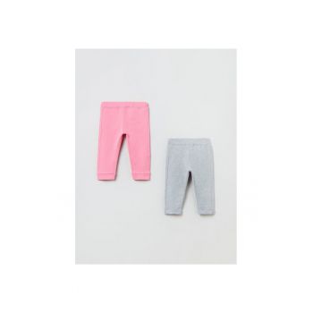 Set 2 perechi pantaloni copii -  109938 - Roz/Gri - Bumbac