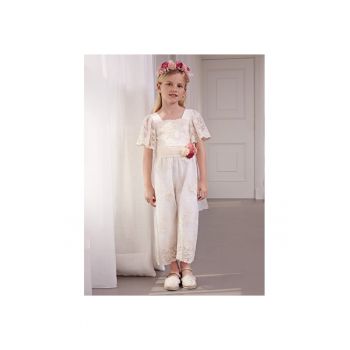 Rochie fete -  35012 - Bumbac/Poliester - Ecru