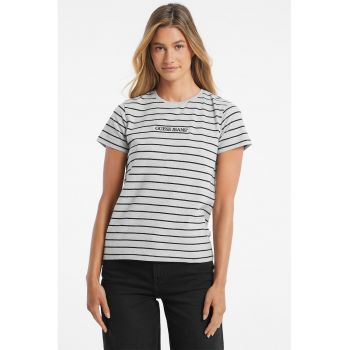 Guess - Tricou din amestec de bumbac cu model in dungi