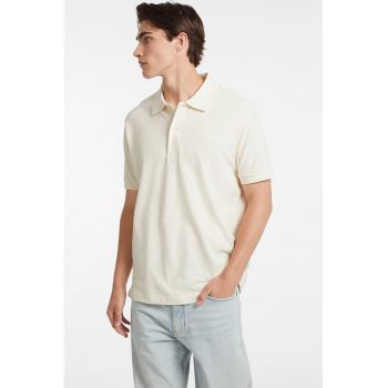 Tricou polo din bumbac cu model uni