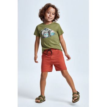 Pantaloni scurti din amestec de bumbac cu snururi