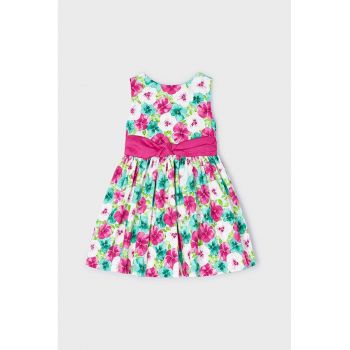 Rochie cu imprimeu floral si decupaj pe partea din spate