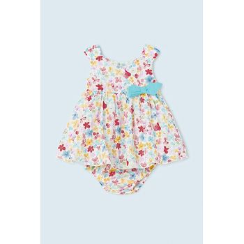Rochie cu model floral si funda