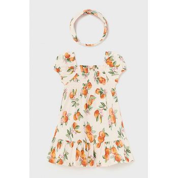 Set de rochie cu imprimeu si bentita