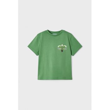 Tricou cu volane si decolteu la baza gatului
