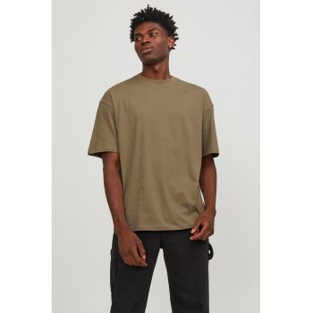 Tricou uni cu decolteu la baza gatului